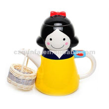 Hand painted Snow white design custom ceramic teapot